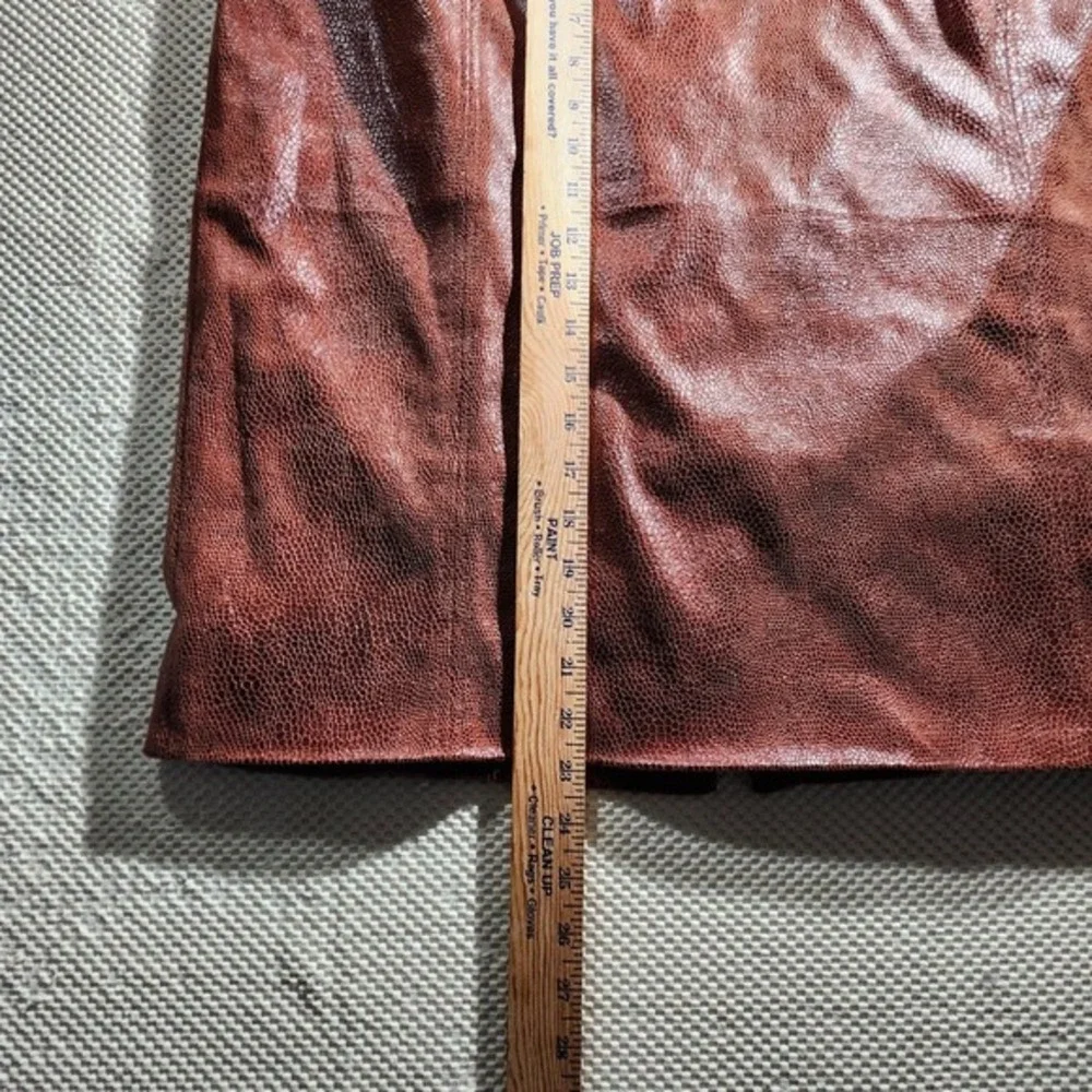 Chico's Faux Leather Skirt Snake Print Pencil Career‎ Chic Size 3